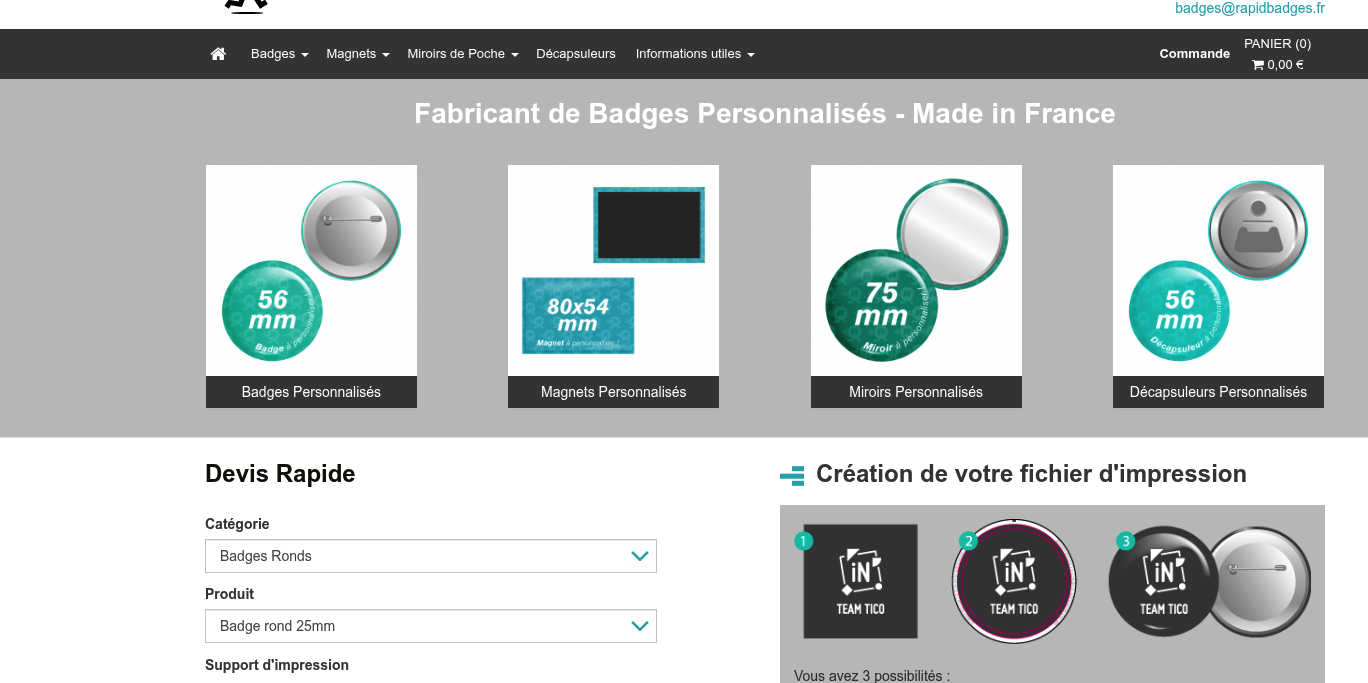 Aperçu RapidBadges