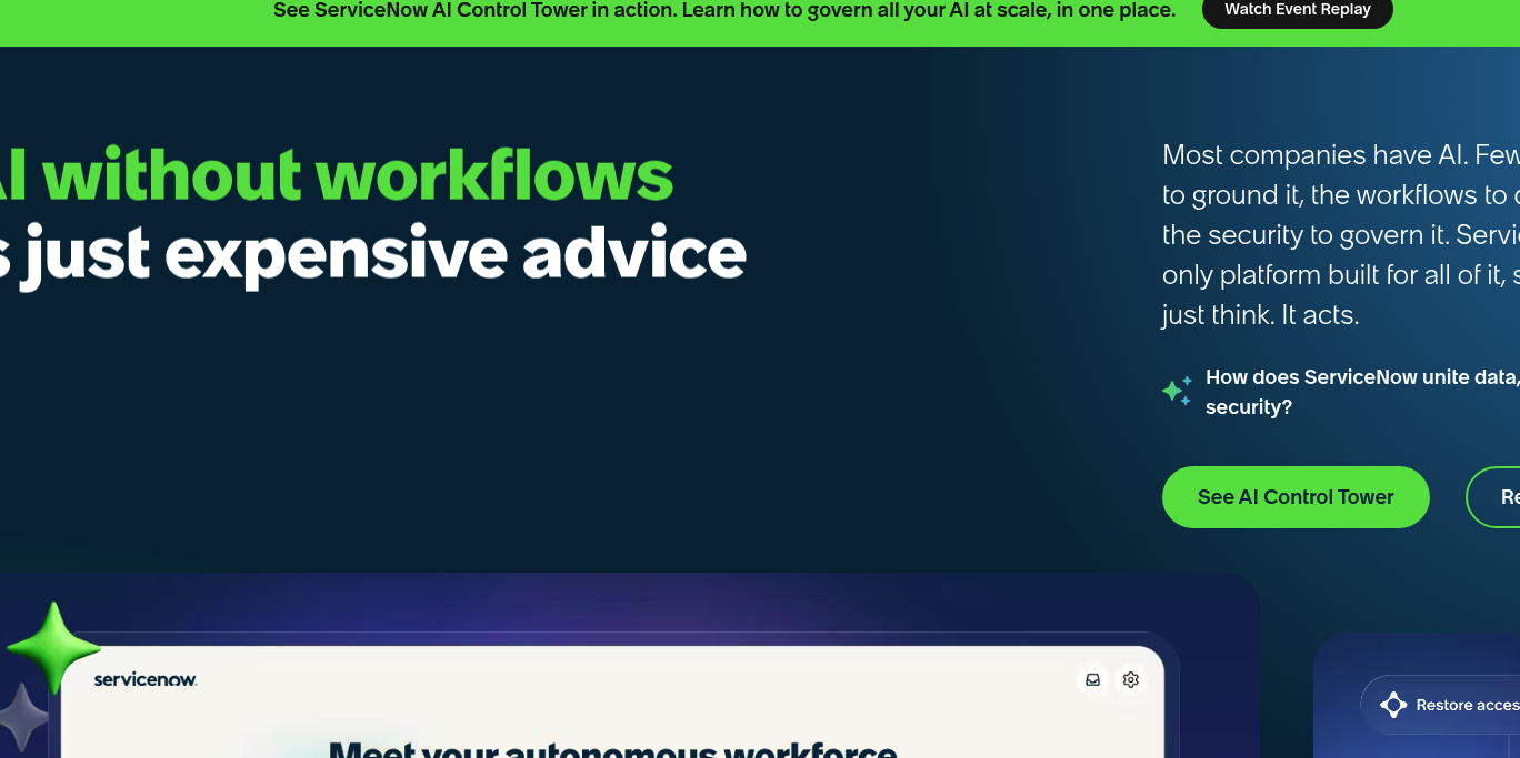 Aperçu ServiceNow